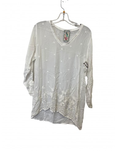 Top Long Sleeve By Johnny Was In White, Size: M Dans la société mordern