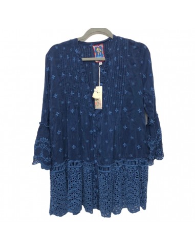 BLUE TUNIC LS by JOHNNY WAS Size:XS du meilleur 