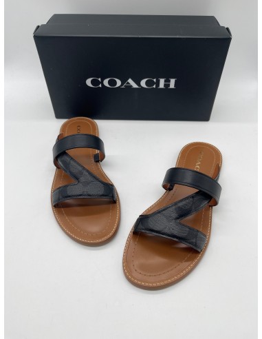 Sandals Flats By Coach In Black, Size: 9 Jusqu'à 80% De Réduction