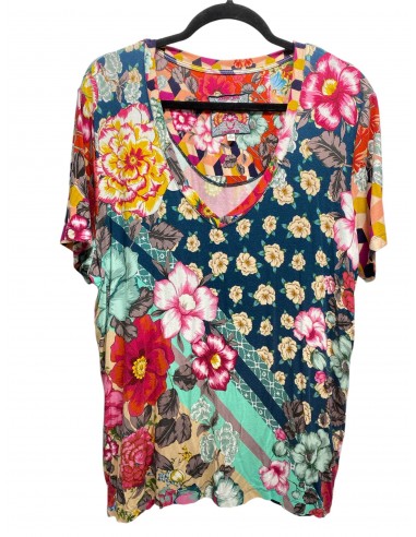 Top Short Sleeve Designer By Johnny Was In Floral Print, Size: Xl sur le site 