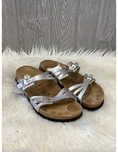 Sandals Flats By Birkenstock In Silver, Size: 8 50-70% off 