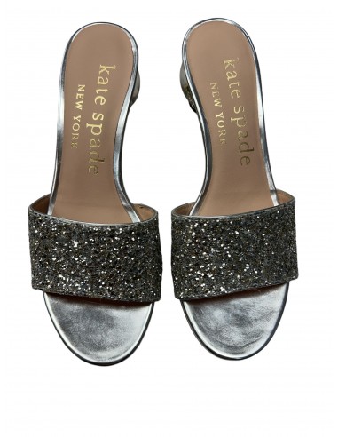 Sandals Heels Block By Kate Spade In Silver, Size: 7 en linge