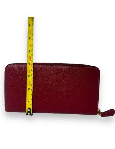 Accordion Zip Wallet Designer By Coach In Burnt Red Crossgrain Leather, Size: Medium offre 