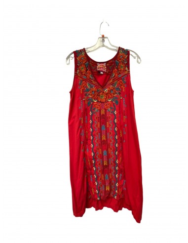 Dress Casual Midi By Johnny Was In Red, Size: M livraison et retour toujours gratuits