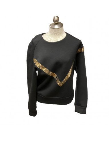 Top Long Sleeve Luxury Designer By Versace In Black & Gold, Size: M s'inspire de l'anatomie humaine